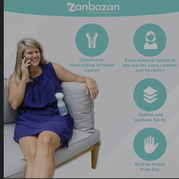 The DREAMER II - Maternity Nursing Dress.Breastfeeding Top. Hands-Free Pumping - Picture 7 of 10